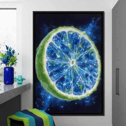 Galactic Lime Slice Radiance Canvas Print