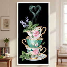 Golden Teacups Botanical Romance