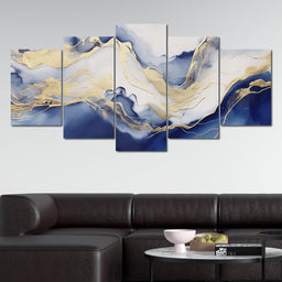 Sapphire Gold Mountain Flow - NicheCanvas