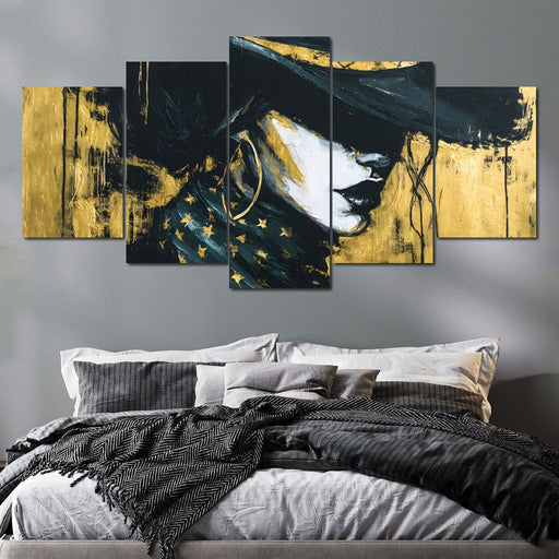 Golden Midnight Femme Shadow Canvas Print