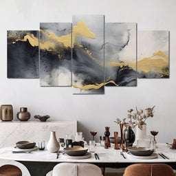 Golden Cascade Through Smoke - NicheCanvas