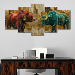 The Clash of Bull and Bear Forces - NicheCanvas