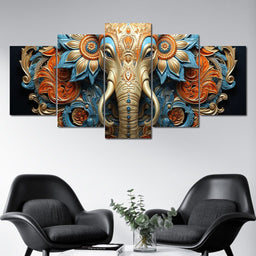 Majestic Elephant Flourish - NicheCanvas