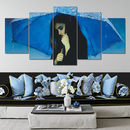 Rainbound Reverie Blue Shelter - NicheCanvas