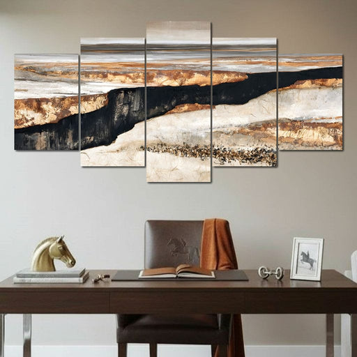 Tectonic Ridge Under Gold Skies Canvas Print
