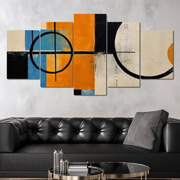 Geometric Orbit Mid Century Clash - NicheCanvas