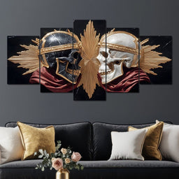 Royal Duality Marble Skull Gold - NicheCanvas