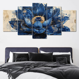 Sapphire Lotus Splendor - NicheCanvas