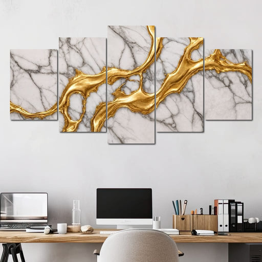 Marble River of Gold - TooplesArt Canvas Print
