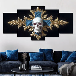 Gilded Skull Baroque Emblem - NicheCanvas