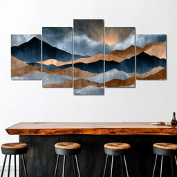 Gilded Peaks Beyond The Clouds - NicheCanvas