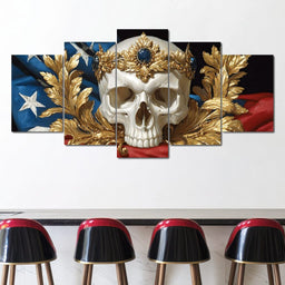 Regal Skull Golden Laurel Tribute - NicheCanvas