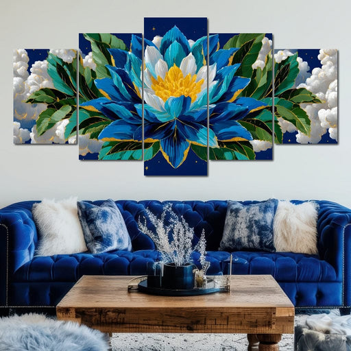 Starfield Lotus Radiance Canvas Print
