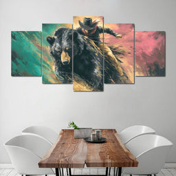 Wild Frontier Bearback Rider Fury - NicheCanvas