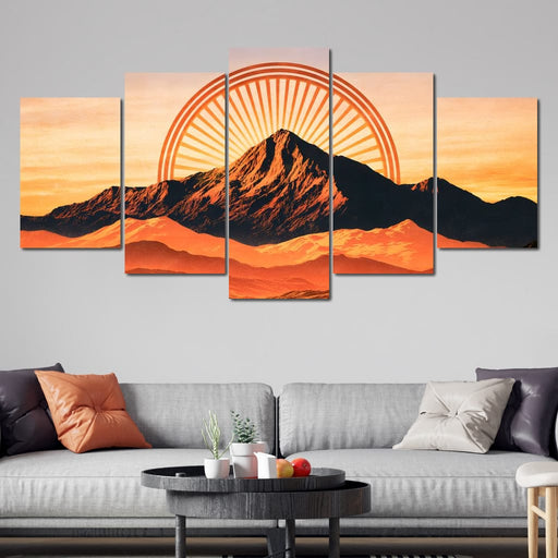 Golden Peaks Before The Solstice Sun Canvas Print