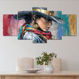 Golden Horizon Cowgirl Elegance - NicheCanvas