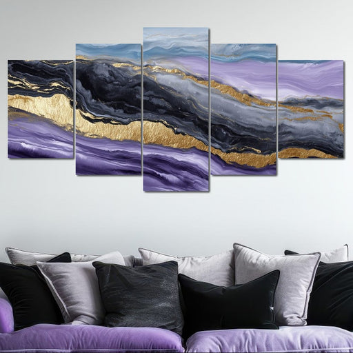 Lavender Gold Marble Drift Canvas Print