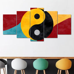 Golden Yin Yang Abstract Balance - NicheCanvas