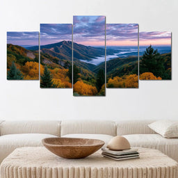 Autumn Mountain Cloud Sea View - NicheCanvas