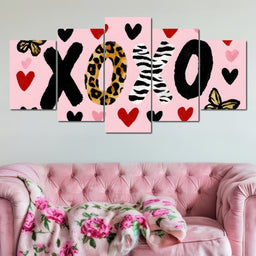 Wild Love XOXO Hearts Safari Style - NicheCanvas