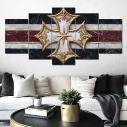 Golden Heritage Cross Emblem - NicheCanvas