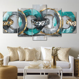 Aqua Rings of Serenity - NicheCanvas