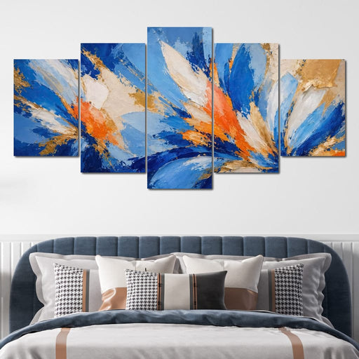 Cobalt Flowerstorm - TooplesArt Canvas Print