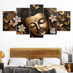 Glimmering Gold Buddha - NicheCanvas