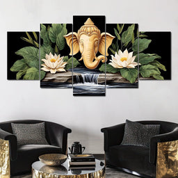 Tranquil Ganesh Divinity Reverie - NicheCanvas