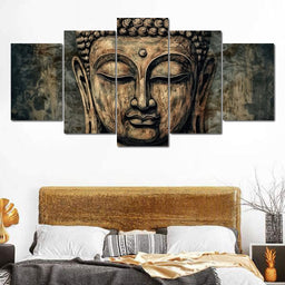 Saffron Buddha's Soulful Eyes - NicheCanvas