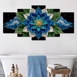 Celestial Petals Lotus Burst - NicheCanvas
