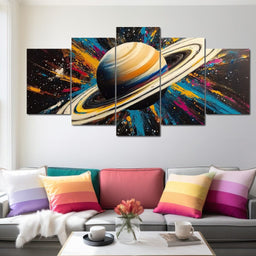 Cosmic Rings of Saturn's Glow - NicheCanvas