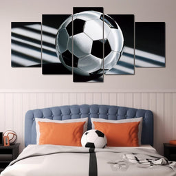 Soccer Ball Shadow Stripes - NicheCanvas