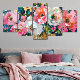 Golden Royal Flowers 08 - Wildrose Creations - NicheCanvas