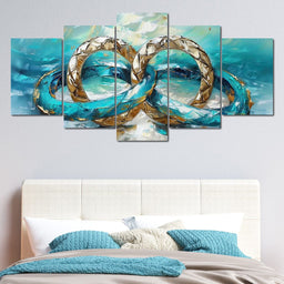 Eternal Bond of Golden Tides - NicheCanvas