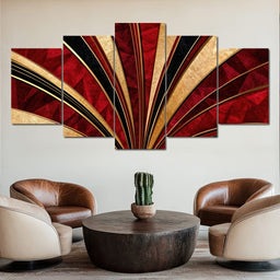 Crimson Deco Sunfan - TooplesArt - NicheCanvas