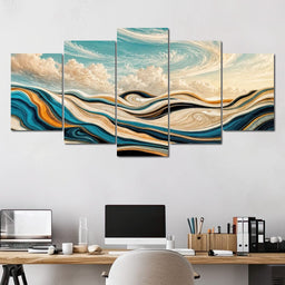 Marble Waves at Dawn - TooplesArt - NicheCanvas