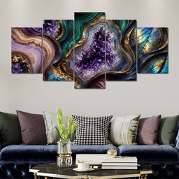 Gemstone Rivers Beneath The Moon - TooplesArt - NicheCanvas