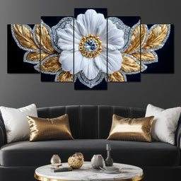 Gilded Petal Crystal Flourish - NicheCanvas