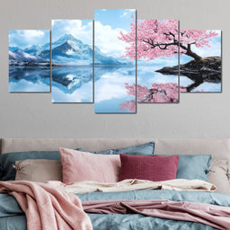 Tranquil Blossom Reflection - NicheCanvas