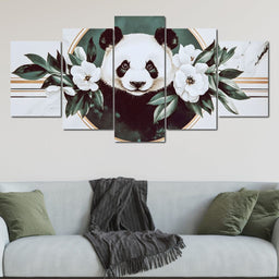 Panda Reverie Floral Embrace - NicheCanvas
