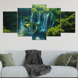 Emerald Cascade Symphony - NicheCanvas