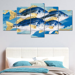 Golden Fins Ocean Quartet - NicheCanvas