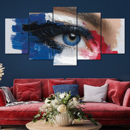Vivid Blue Eye Impasto Vision - NicheCanvas