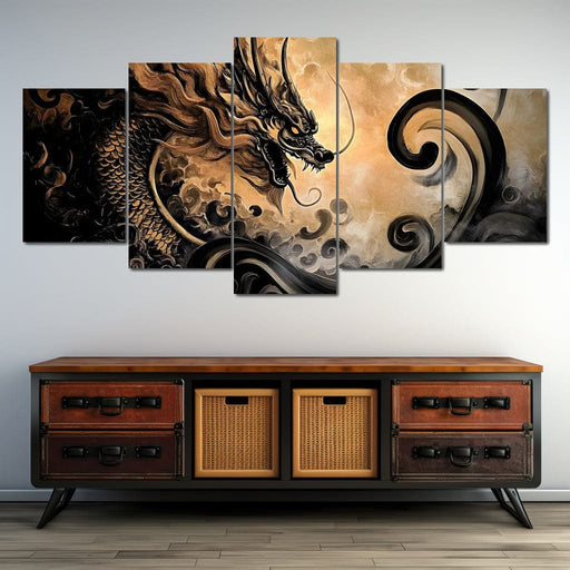 Dragon's Fiery Ascent Canvas Print