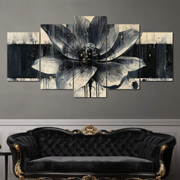 Nocturnal Blossom Drifts - NicheCanvas