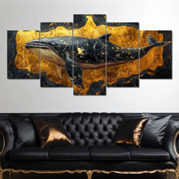 Majestic Ocean Gold Passage - NicheCanvas