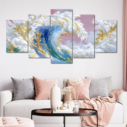 Golden Waves of Dreams - NicheCanvas