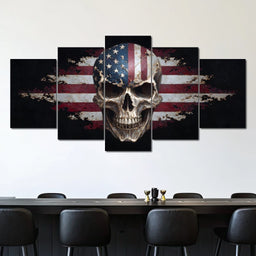 Stars Stripes Skull Rebellion - NicheCanvas