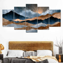 Gilded Peaks Beyond The Clouds - NicheCanvas
